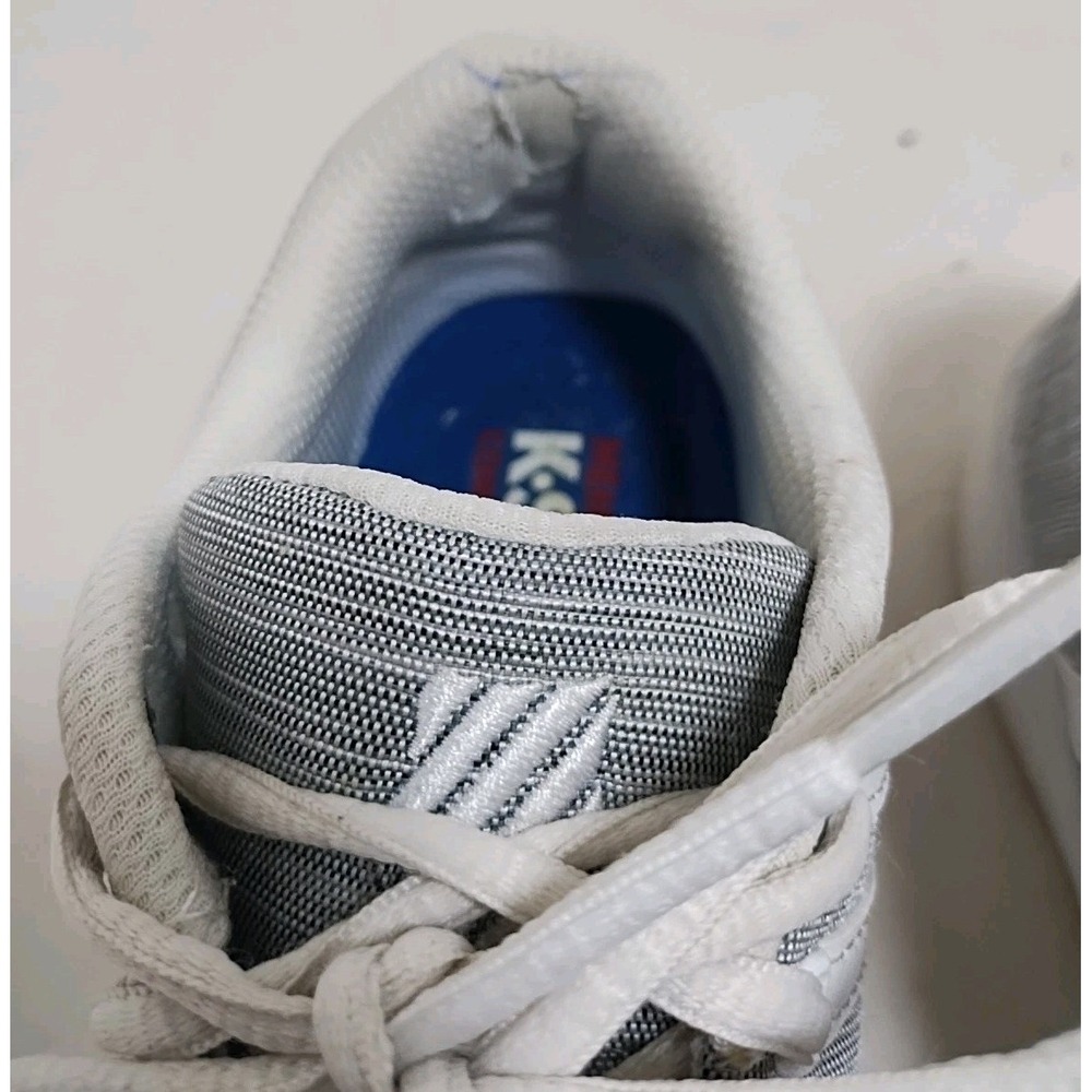 K-Swiss Sneakers Women's 6.5 Gray Canvas Tennis Shoes White Stripes Kswiss - Picture 9 of 13